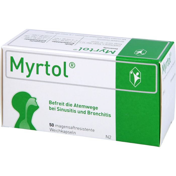 Myrtol Weichkapseln befreit die Atemwege bei Sinusitis und Bronchitis, 50 pcs. Capsules