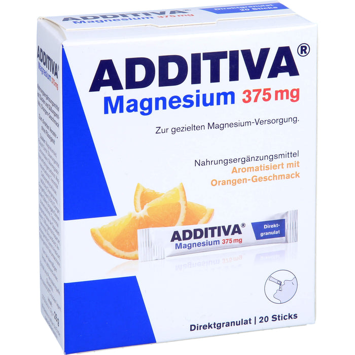 ADDITIVA Magnesium 375 mg Orange Direktgranulat, 20 pcs. Sachets