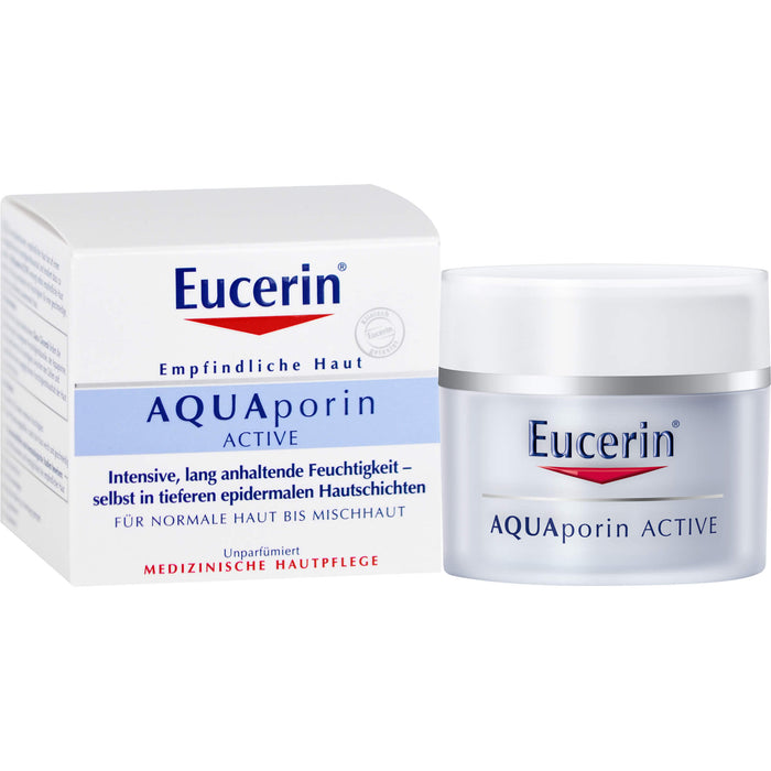 Eucerin AQUAporin ACTIVE normale Haut bis Mischhaut Creme, 50 ml Crème