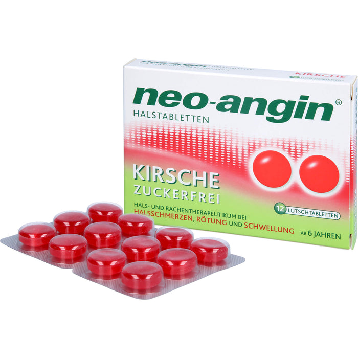 neo-angin Halstabletten Kirsche bei Halsschmerzen, Rötung und Schwellung, 12 pcs. Tablets