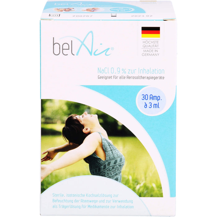 belAir NaCl 0,9 % Inhalationslösung für alle Aerosoltherapiegeräte, 30 pc Ampoules