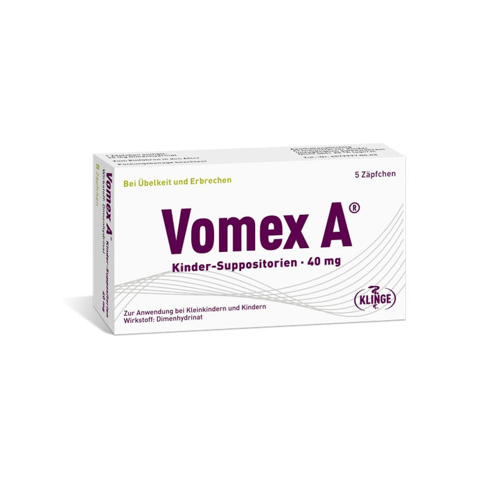 Vomex A 40 mg Kinder-Suppositorien, 5 St. Zäpfchen