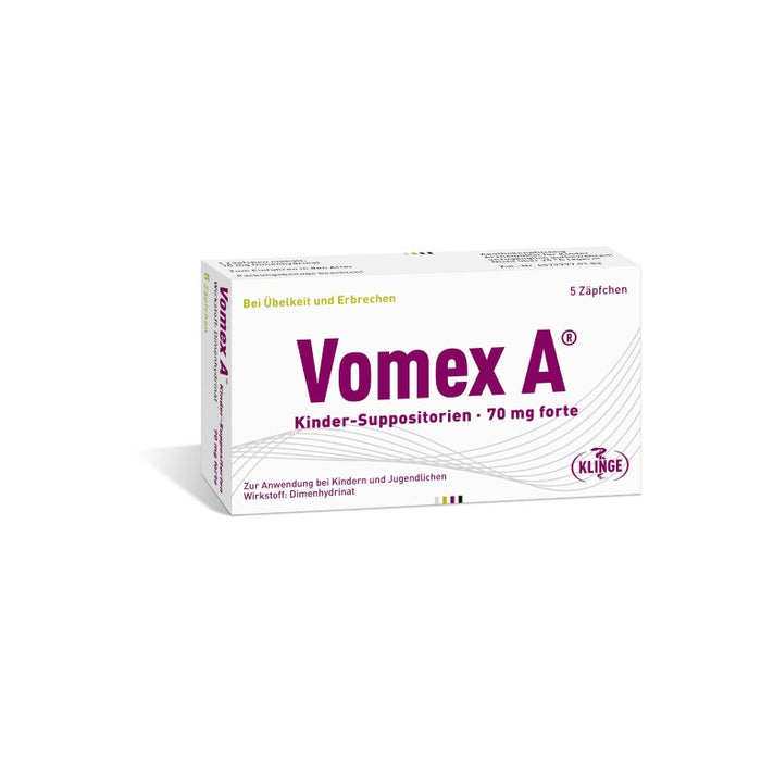 Vomex A Kinder-Suppositorien 70 mg forte, 5 pcs. Suppositories