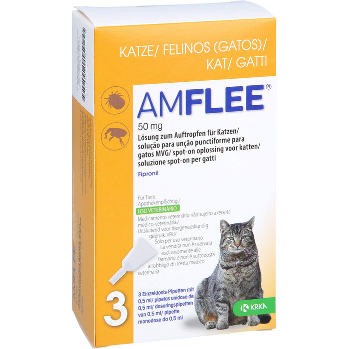 Amflee 50 mg Lösung zum Auftropfen für Katzen, 3 pcs. Pipettes