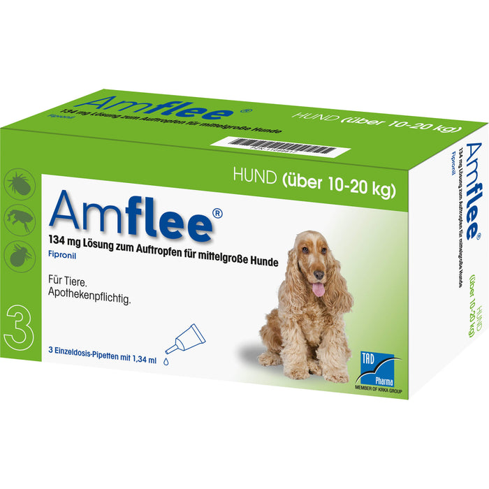 Amflee Lösung für mittelgroße Hunde, 3 pcs. Ampoules