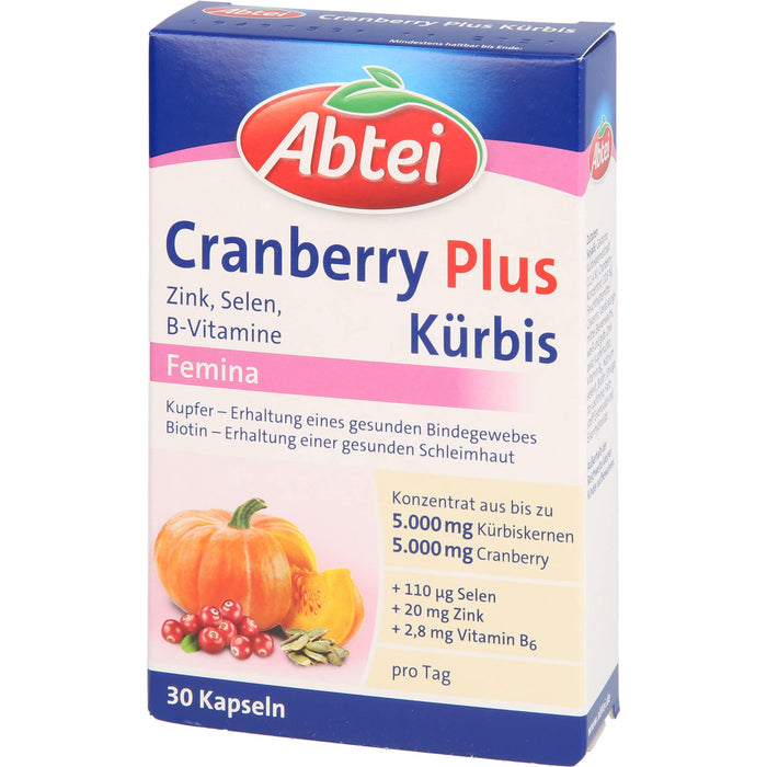 Abtei Cranberry plus Kürbis Femina Kapseln, 30 pc Capsules