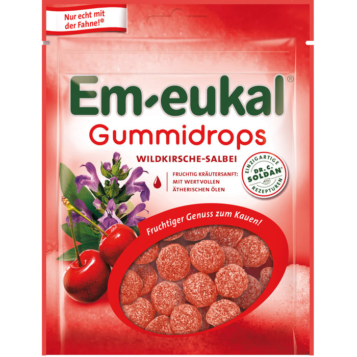 Em-eukal Gummidrops Wildkirsche-Salbei zuckerhaltig, 90 g Bonbons