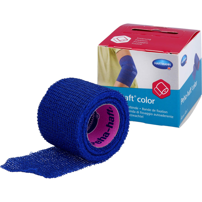 Peha-haft Color Fixierbinde latexfrei 4 cm x 4 m blau, 1 pcs. Pack