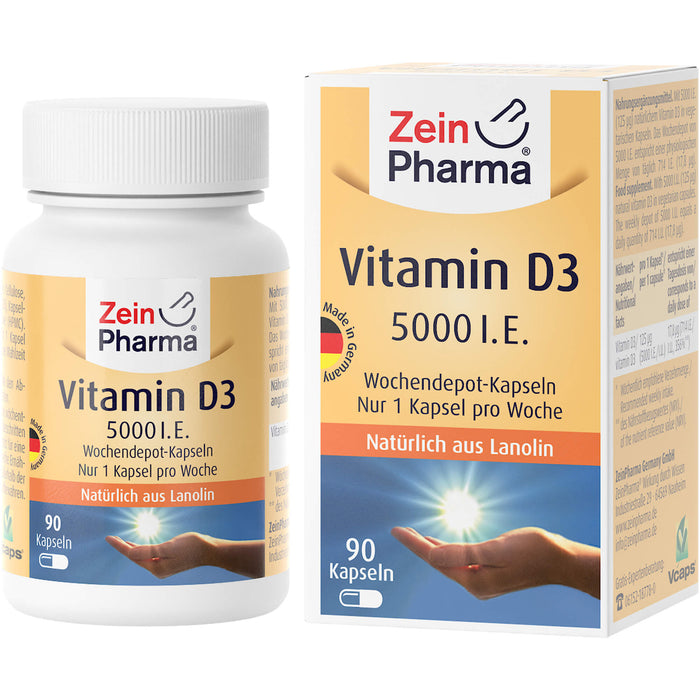 ZeinPharma Vitamin D3 5000 I.E. Wochendepot Kapseln, 90 pcs. Capsules