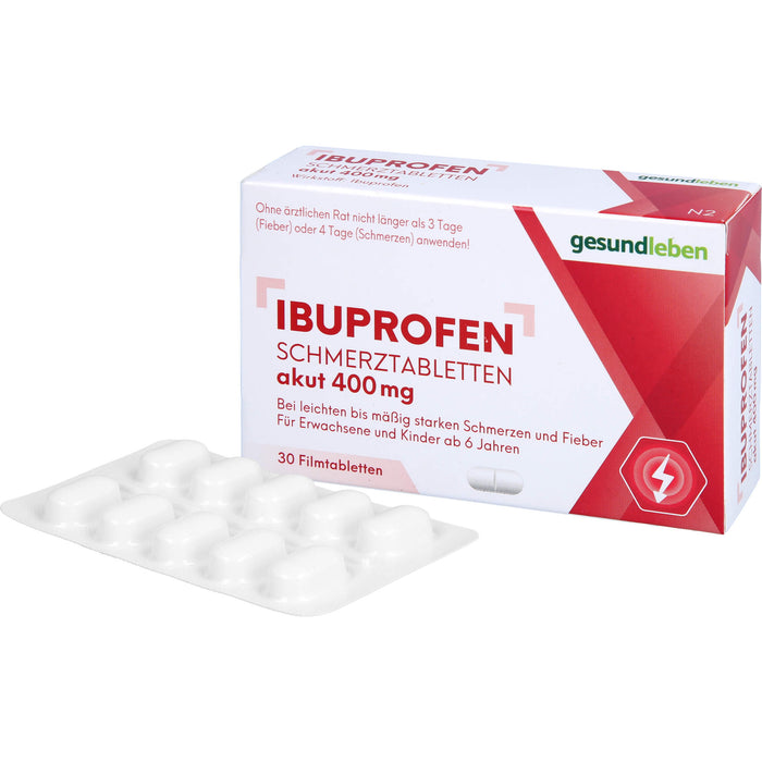 gesundleben Ibuprofen Schmerztabletten 400 mg, 30 pc Tablettes