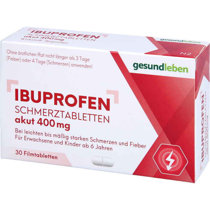 gesundleben Ibuprofen Schmerztabletten 400 mg, 30 pc Tablettes