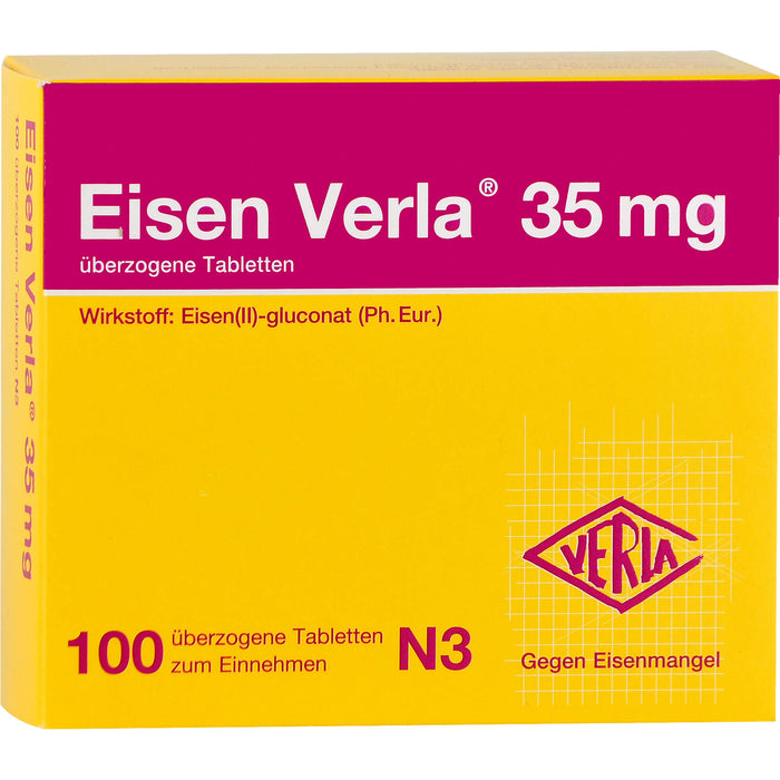 Eisen Verla 35 mg Tabletten gegen Eisenmangel, 100 pcs. Tablets