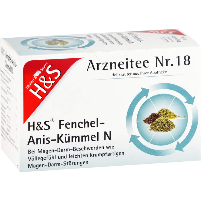 H&S Fenchel-Anis-Kümmel N Arzneitee Nr. 18, 20 pc Sac filtrant