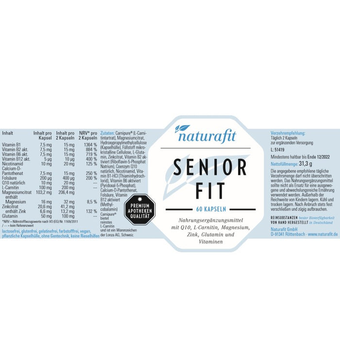 naturafit Seniorfit Kapseln, 60 St. Kapseln