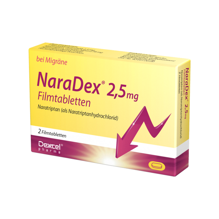 NaraDex 2,5 mg Tabletten gegen Migräne, 2 pcs. Tablets