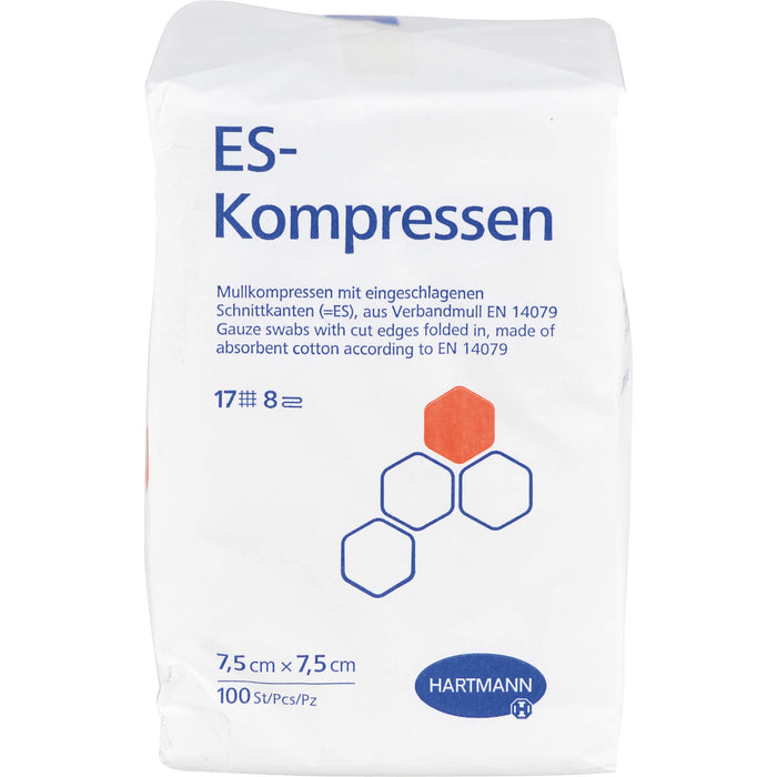 HARTMANN ES-Kompressen unsteril 7,5 x 7,5 cm 8fach, 100 pcs. Compresses