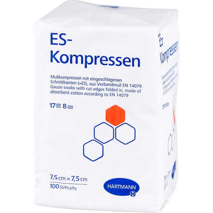 HARTMANN ES-Kompressen unsteril 7,5 x 7,5 cm 8fach, 100 pcs. Compresses