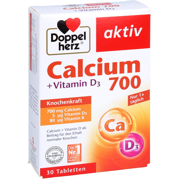 Doppelherz Calcium 700 + Vitamin D3, 30 St TAB