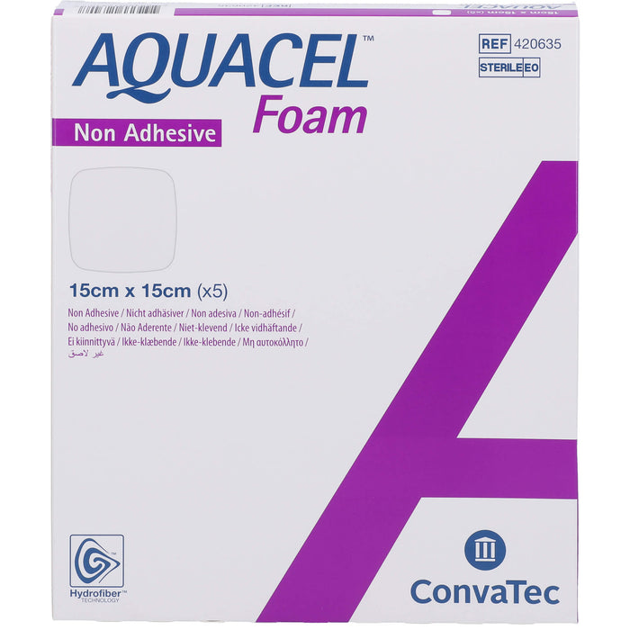 AQUACEL Foam nicht adhäsiv 15x15 cm Verband, 5 St VER