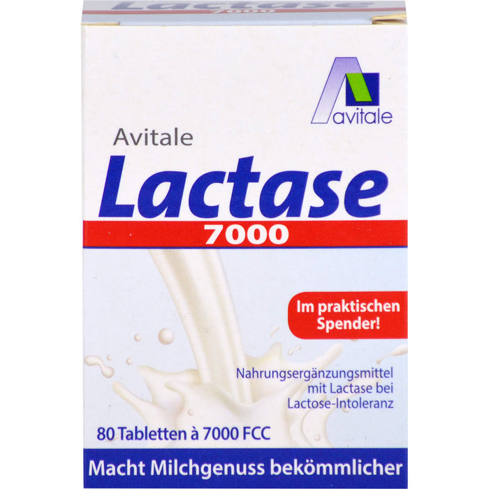 Avitale Lactase 7000 Tabletten bei Lactose-Intoleranz, 80 St. Tabletten