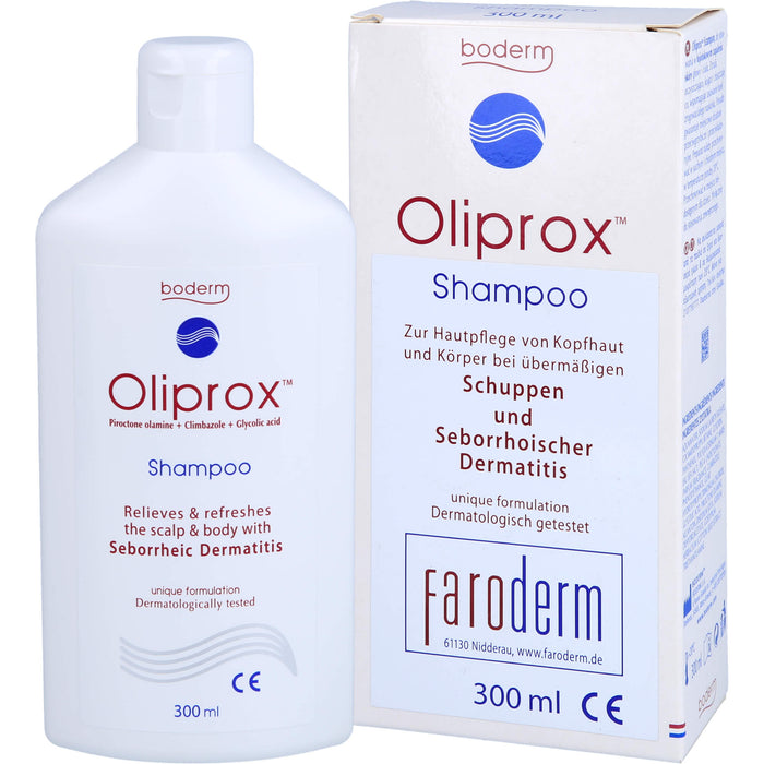 Oliprox Shampoo CE bei übermäßigen Schuppen und seborrhoischer Dermatitis, 300 ml Solution