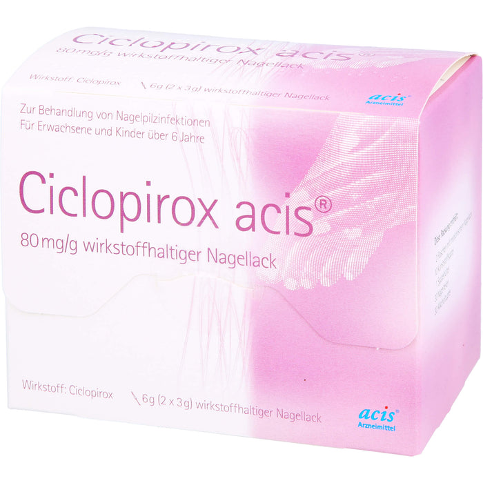 Ciclopirox acis 80 mg/g wirkstoffhaltiger Nagellack, 6 g Nail varnish containing active ingredients