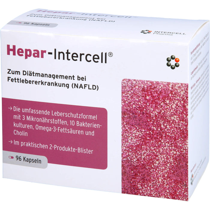 Hepar-Intercell Kapseln bei nichtalkoholischer Fettlebererkrankung, 96 pcs. Capsules