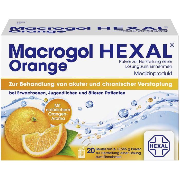 Macrogol HEXAL Orange, 20 pc Sachets