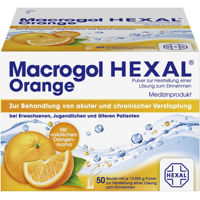 Macrogol HEXAL Orange, 50 pc Sachets