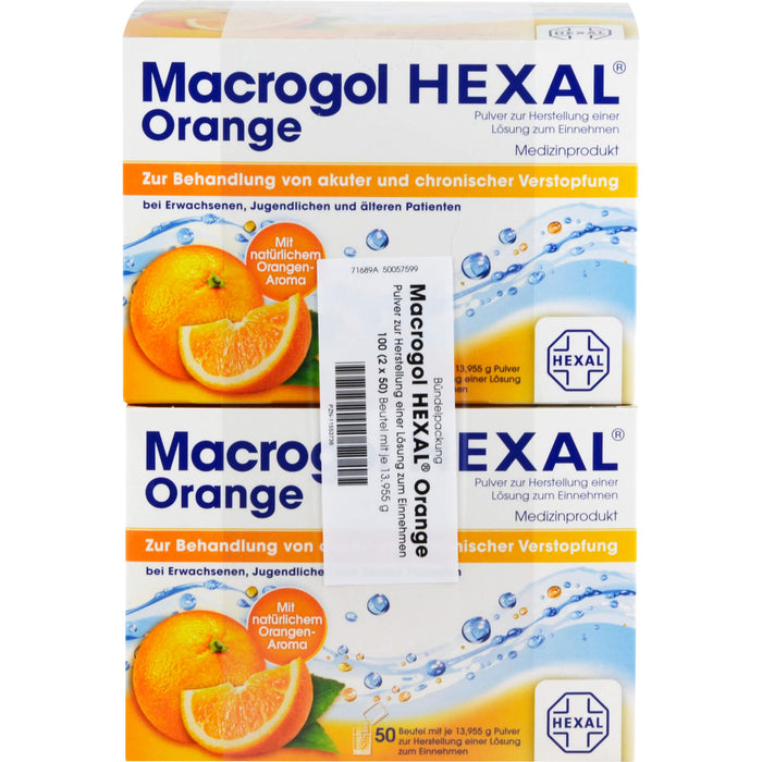 Macrogol HEXAL Orange, 100 pc Sachets