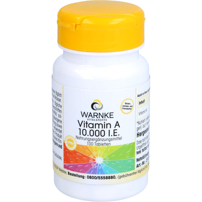 WARNKE Vitalstoffe Vitamin A 10.000 I.E. Tabletten, 100 pc Tablettes