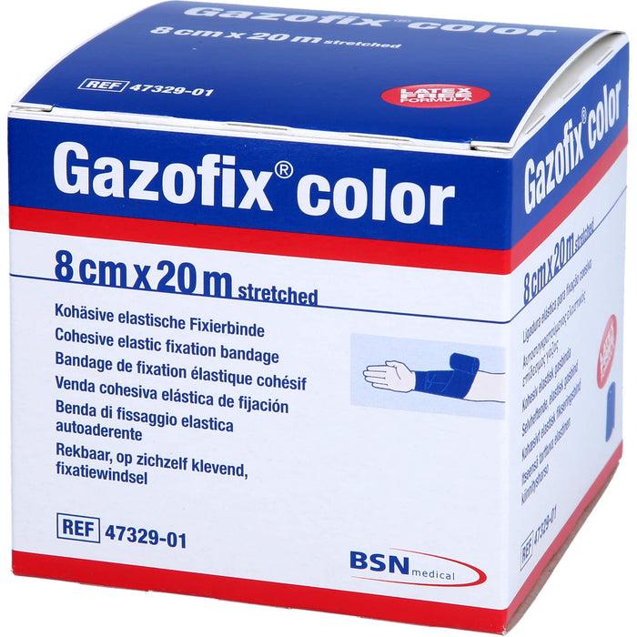 Gazofix color kohäsive Fixierbinde blau 20m x 8cm, 1 St BIN