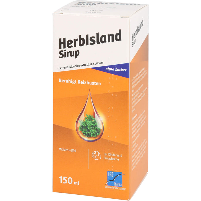 HerbIsland Sirup ohne Zucker beruhigt Reizhusten für Kinder und Erwachsene, 150 ml Solution