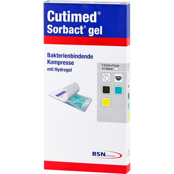 CUTIMED Sorbact Gel Kompressen 7,5x15cm, 12 St KOM