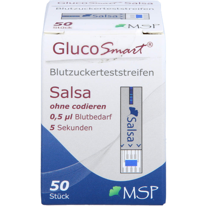 GlucoSmart Salsa Blutzuckerteststreifen Dose, 50 pcs. Test strips