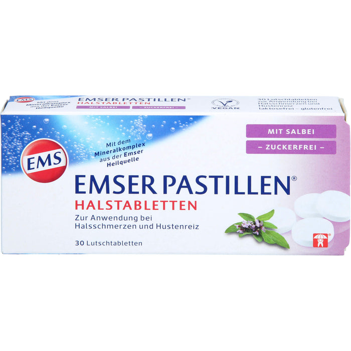 EMSER Pastillen Halstabletten mit Salbei zuckerfrei, 30 pc Tablettes