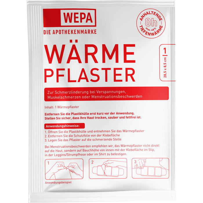 Wärmepflaster Nacken/Rücken 28,5x8,5cm WEPA, 2 St. Kompressen