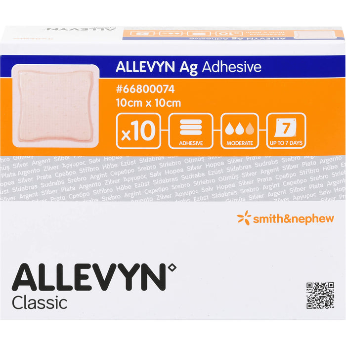 ALLEVYN Ag Adhesive 10x10cm Verband, 10 St VER