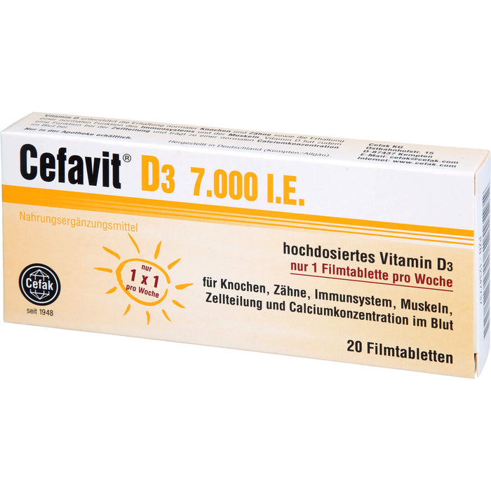 Cefavit D3 7,000 I.E., 20 St FTA