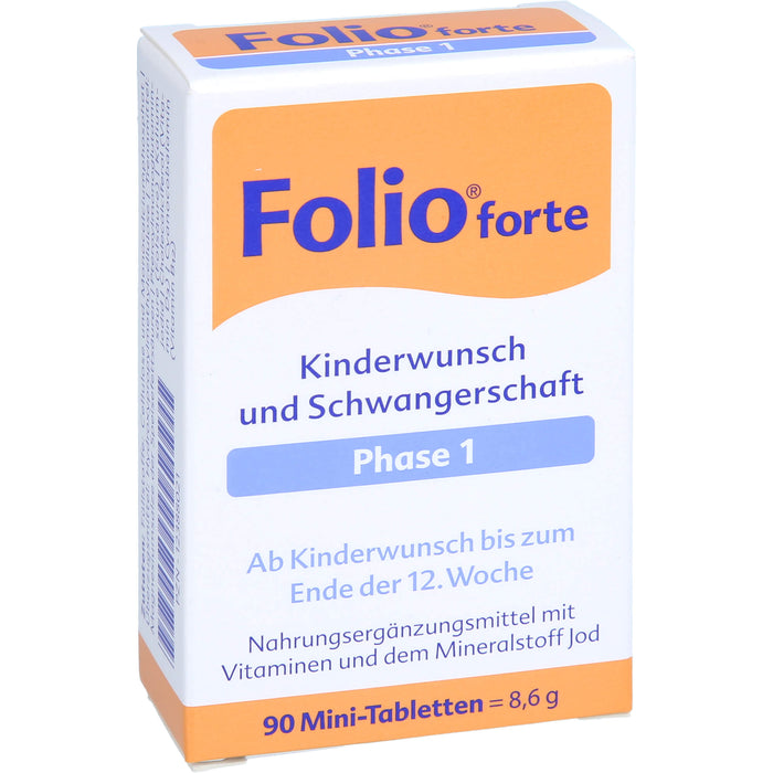 Folio forte Kinderwunsch und Schwangerschaft Phase 1 Tabletten, 90 St. Tabletten