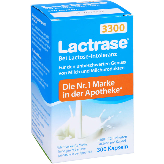 Lactrase 3300 FCC Kapseln bei Lactose-Intoleranz, 300 pc Capsules