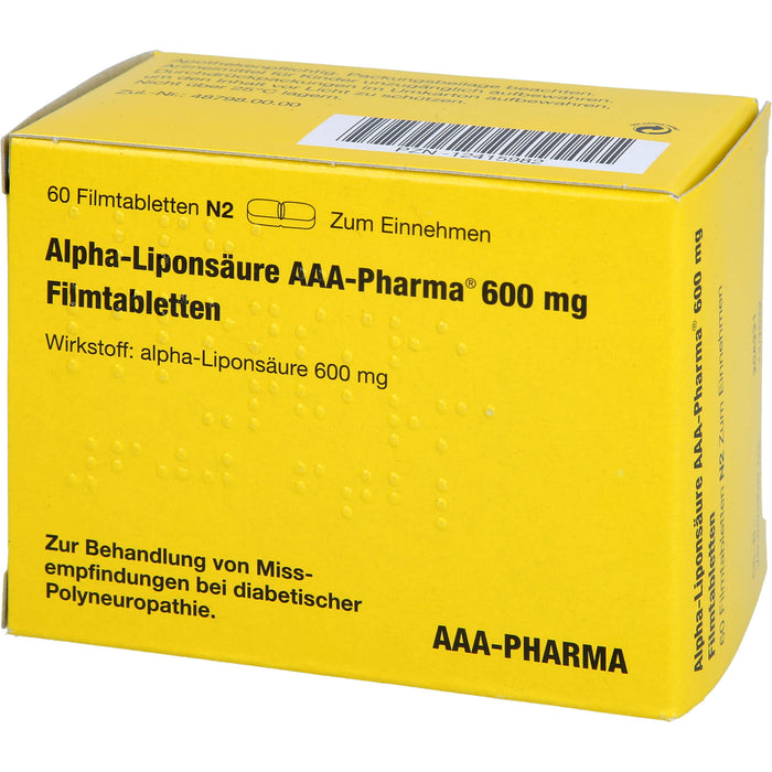 Alpha-Liponsäure AAA-Pharma 600 mg Filmtabletten, 60 pc Tablettes