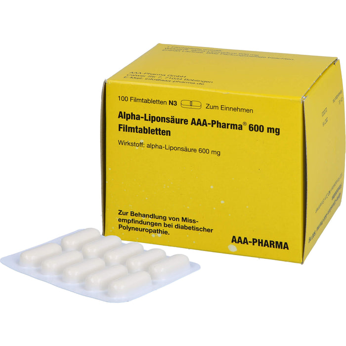 Alpha-Liponsäure AAA-Pharma 600 mg Filmtabletten, 100 St. Tabletten