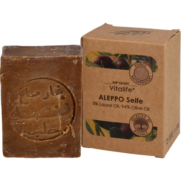 Vitalife Aleppo Seife zur Reinigung und Pflege von sensibler und trockener Haut, 1 pcs. bar of soap