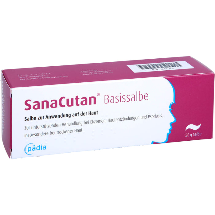 SanaCutan Basissalbe bei Ekzemen, Hautentzündungen und Psoriasis, 50 g Salbe