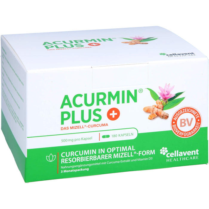 ACURMIN Plus Mizell-Curcuma Kapseln, 180 pcs. Capsules