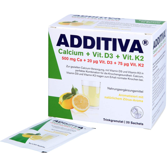 Additiva Calcium + D3 + K2 Granulat, 20 St. Beutel