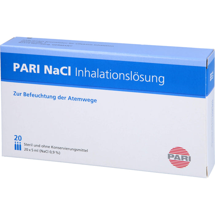 PARI NaCI Inhalationslösung zur Befeuchtung der Atemwege, 20 pcs. Ampoules