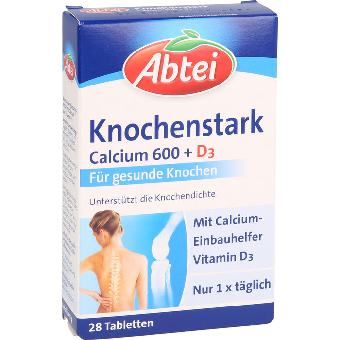 Abtei Knochenstark Calcium 600 + D3 Tabletten für gesunde Knochen, 28 pc Tablettes