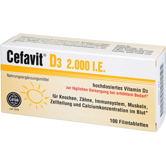 Cefavit D3 2,000 I.E., 100 pc Tablettes